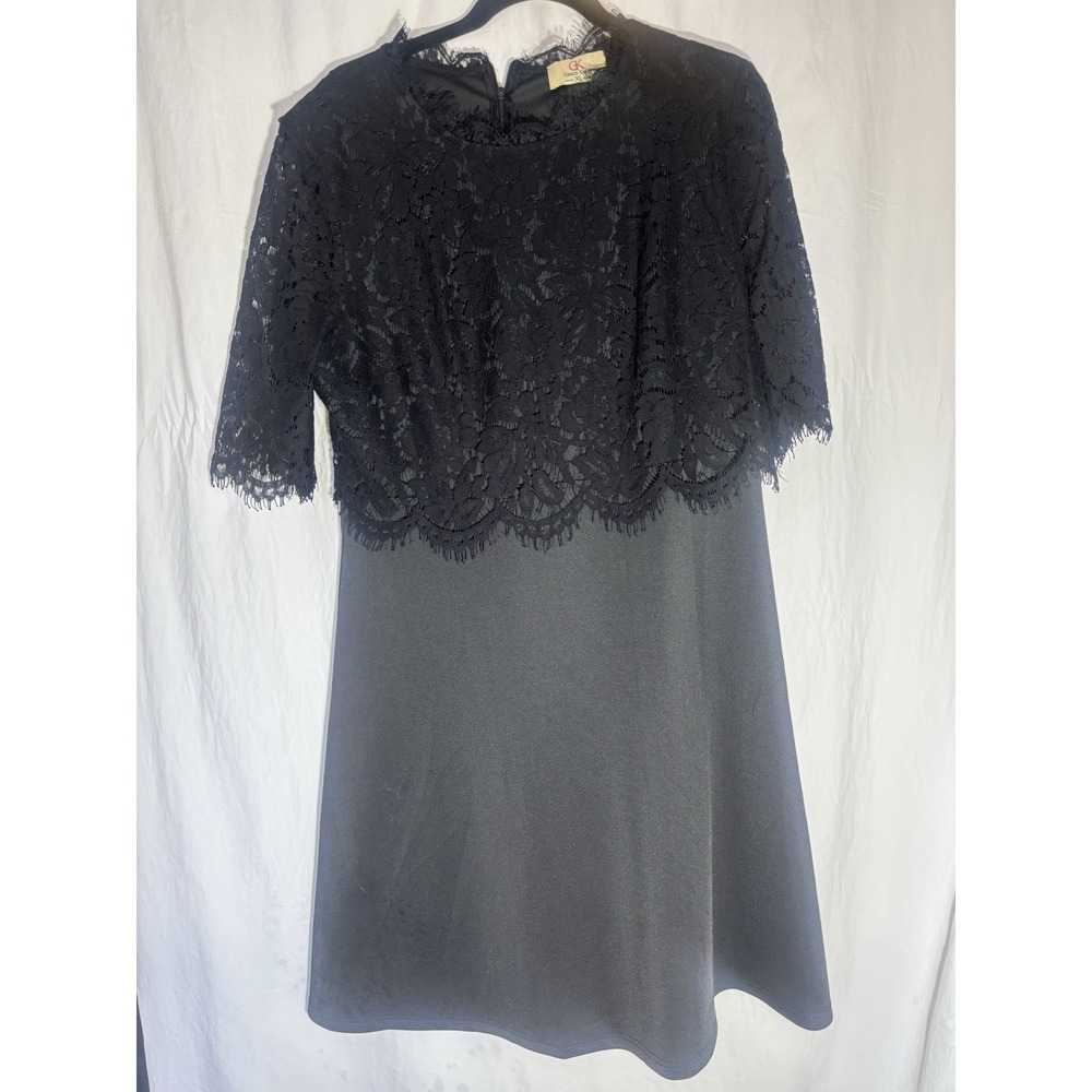 Grace Karin Women's Black Lace Overlay Short SleevesDress Siz XL G6‎